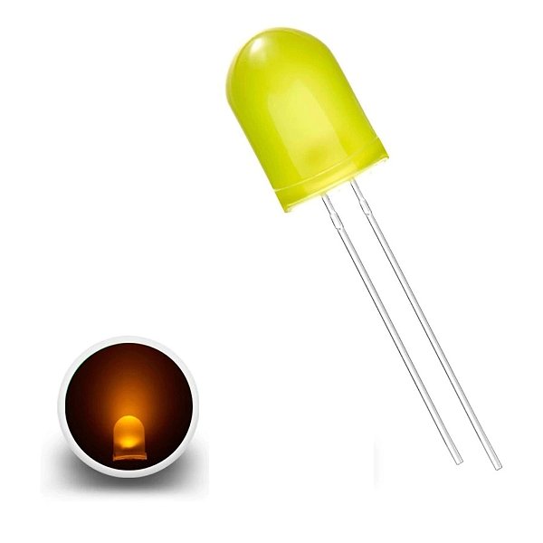 LED DIFUSO AMARELO 10mm