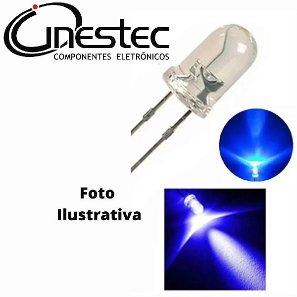 LED TRANSPARENTE AZUL 5mm 8.000 ~ 10.000 mlcd