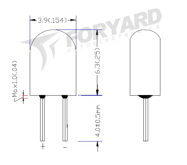 LED TRANSPARENTE BRANCO 4,5mm ELIPTICO 5.000 mlcd  FYL-4353UWW1A-ULW-L
