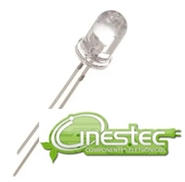 LED TRANSPARENTE BRANCO 5mm  28.000 mlcd ALTO BRILHO