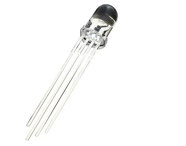 LED TRANSPARENTE RGB - 4 TERMINAIS - CATODO COMUM - 5mm