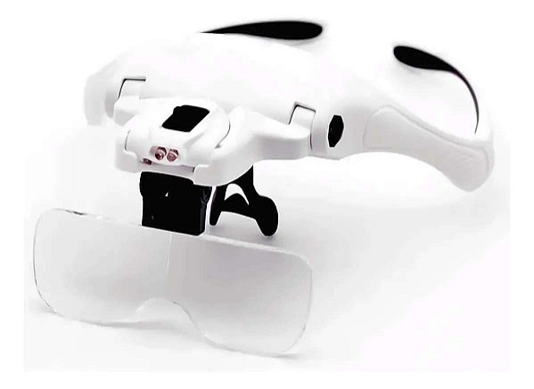 LUPA DE CABECA TIPO OCULOS BOM-7460 C/ LED VÁRIAS LENTES