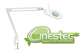 LUPA DE MESA COM GARRA HL-400  8D  LED BIVOLT