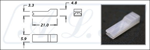 LUVA  CAPA DE TERMINAIS FASTON FEMEA 2,8 mm  NATURAL CADA 5 PECAS