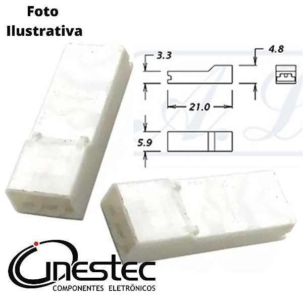 LUVA CAPA DE TERMINAIS FASTON FEMEA 6,3mm - BRANCO CADA 5 PECAS