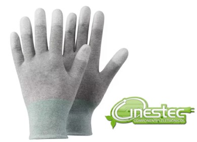 LUVA DISSIPATIVA DEDO EMB. PALMA PU - TAM. M - PAR - CINZA