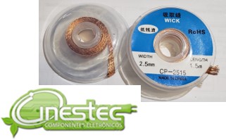 MALHA / FITA DESSOLDADORA 2,5mm x 1,5m COM FLUXO - CP-2515