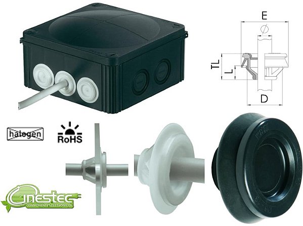 MEMBRANA DE VEDACAO COM ALIVIO DE TENSAO - M20 - PRETO