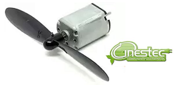 MICRO MOTOR DC 3,7V COM HELICE PRETO - 6000 RPM