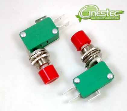 MICROSWITCH 16A COM BOTAO VERMELHO DS 438