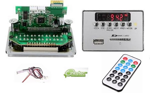 MODULO DECODIFICADOR USB SD MP3-FM  CONTROLE REMOTO