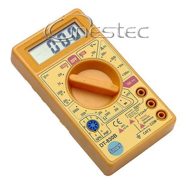 MULTIMETRO DIGITAL 2M HFE  DT830B AMARELO