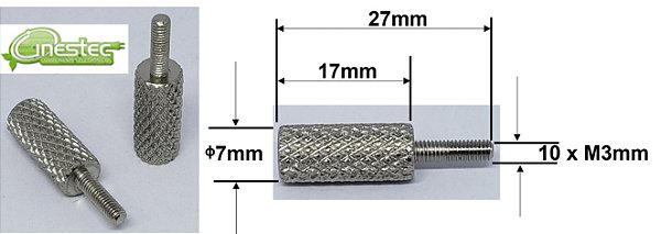 PARAFUSO RECARTILHADO - LATÃO 27 x M3mm