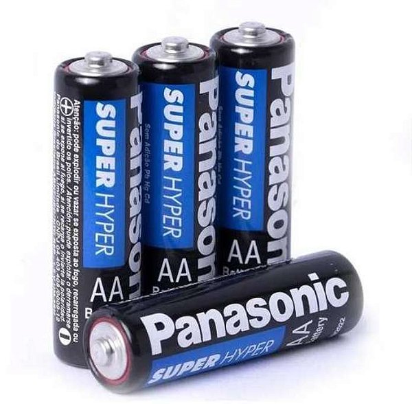 PILHA AA PEQUENA PANASONIC COMUM  4 PECAS