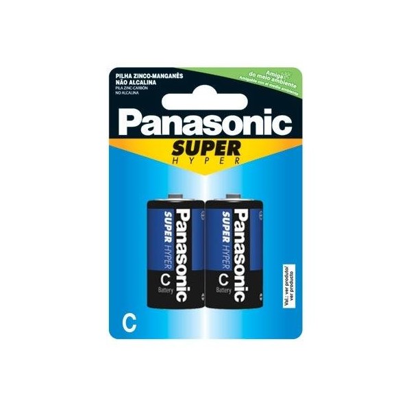 PILHA MEDIA (C2) PANASONIC - CARTELA  COM 2 PILHAS