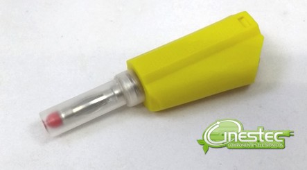 PINO BANANA DE SEGURANCA 4mm AMARELO PB983D COM DERIVACAO