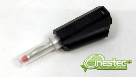 PINO BANANA DE SEGURANCA 4mm PRETO PB983D COM DERIVACAO