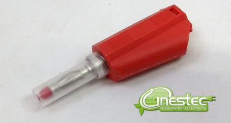 PINO BANANA DE SEGURANCA 4mm VERMELHO PB983D COM DERIVACAO