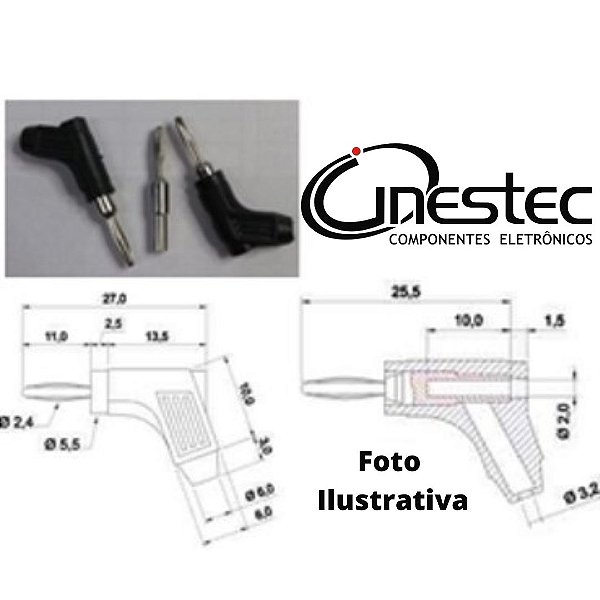 PINO BANANA DERIVACAO 2mm MODELO D229 - PRETO