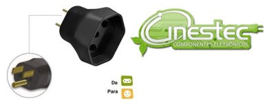 PLUG / TOMADA ADAPTADOR REVERSO - 2P T - PR - 9288