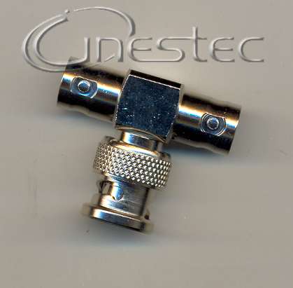 PLUG ADAPTADOR BNC TIPO T 50R 2 FEMEAS + 1 MACHO