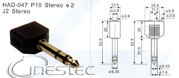 PLUG ADAPTADOR P10ST X 2J2ST  -  HAD-047