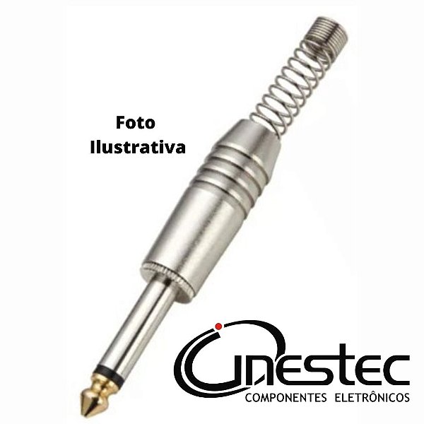 PLUG P10M 6.35mm METAL MOLA - PONTA GOLD