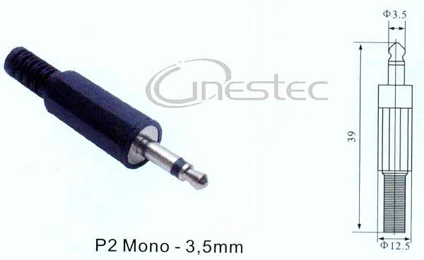 PLUG P2M COM RABICHO PRETO IMPORTADO