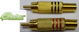 PLUG RCA - MACHO COM MOLA  6MM  VERMELHO