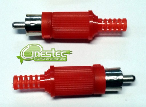 PLUG RCA MACHO VERMELHO COM RABICHO