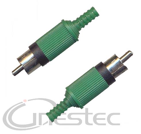 PLUG RCA VERDE COM RABICHO