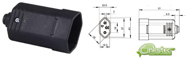 PLUGUE FEMEA 3P TMD1-3 - CB - PRETO