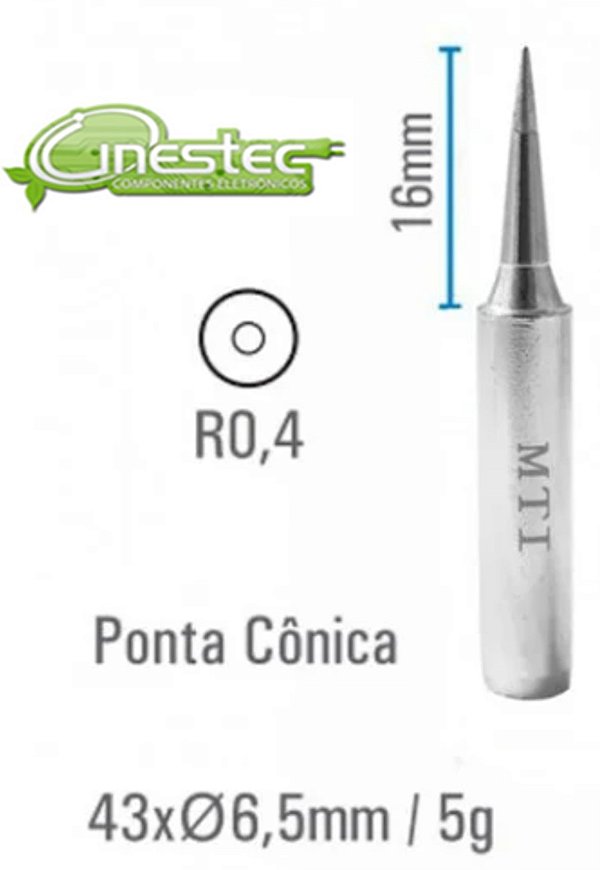 PONTA PARA ESTACAO CONICA 0,4mm 900HK MTI