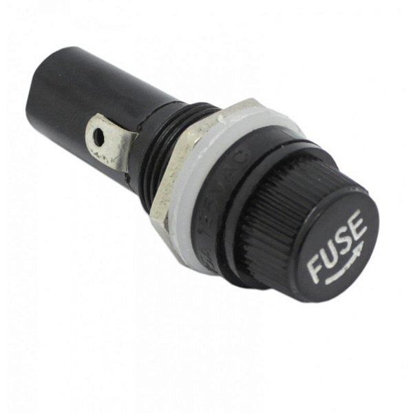 PORTA FUSIVEL COM ROSCA / PAINEL GRANDE. 6X30 ZH255 TAMPA PRETO META