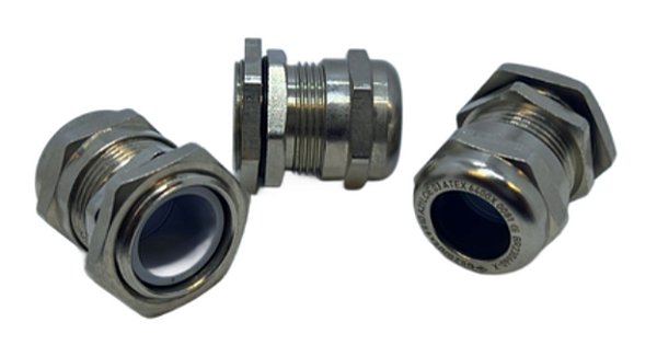 PRENSA CABO METAL C/ CONTRA PORCA NIQ. M25 x 1,5mm KIT 3PÇS