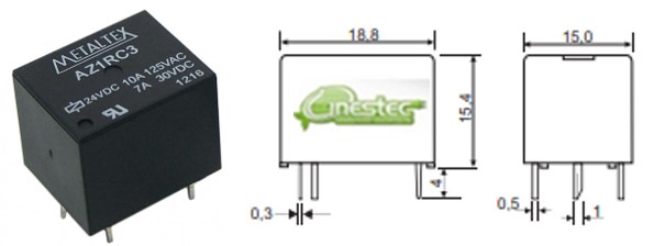 RELE  24V-10A  AZ1RC3 - METALTEX