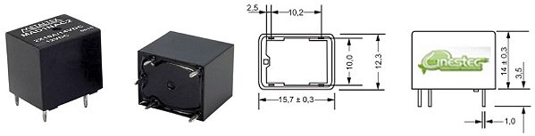 RELE AUTOMOTIVO 12V - 2X10A - MAD1NAC2