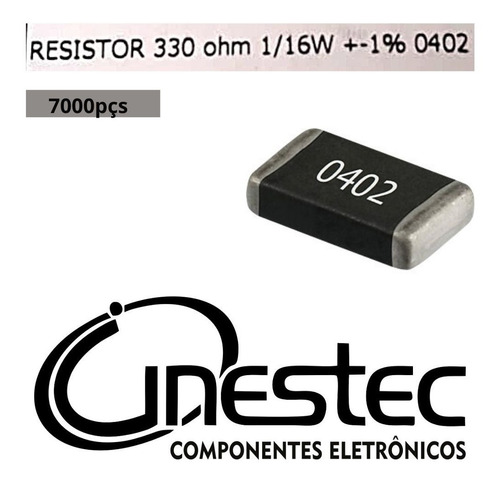 Resistor Smd 0402 - 330r 1/16w 1% - 7000 Unidades