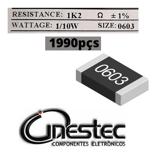 Resistor Smd 0603 - 1k2 1% 1/10w - 1990 Unidades