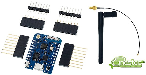 SHIELD MODULO WEMOS PRO D1 MINI COM ANTENA   ESP8266EX
