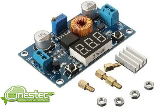 SHIELD REGULADOR DE TENSAO COM DISPLAY - 5A XL4015 75W  STEP DOWN