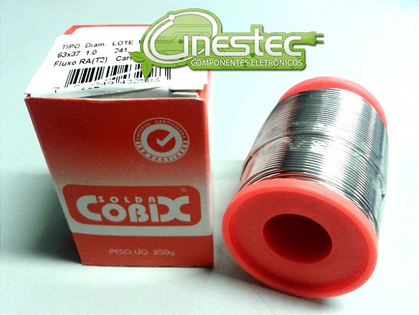 SOLDA COBIX LARANJA 63Sn x 37Pb 0,8mm ROLO 250g
