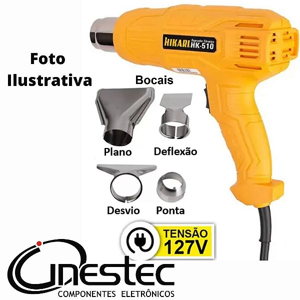 SOPRADOR / HEAT GUN / PISTOLA DE AR QUENTE HK-510 - 127V - 2000W