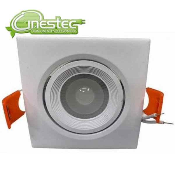 SPOT QUADRADO MOVEL LED - 3W - 6000K - BRANCO FRIO