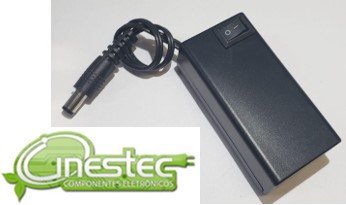 SUPORTE / CAIXA PARA BATERIA 9V COM CHAVE LIGA / DESLIGA COM P4