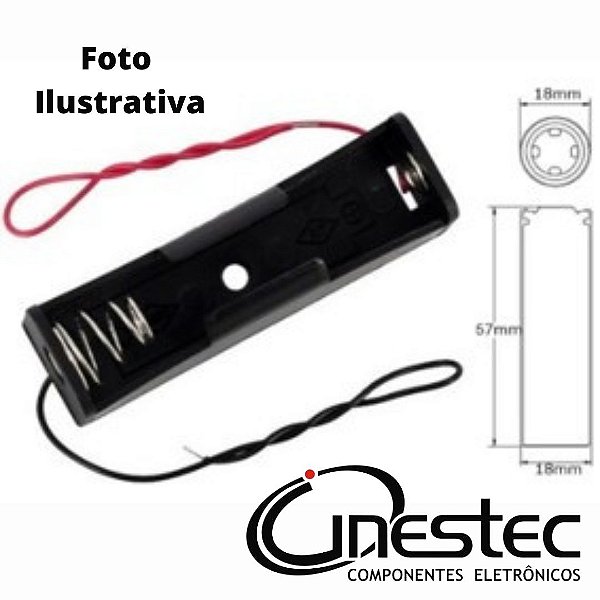 SUPORTE DE BATERIA 18650 - PARA 1 BATERIA