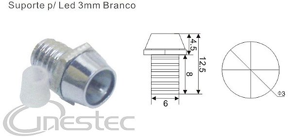 SUPORTE DE LED ISL 302 3mm PRATEADO