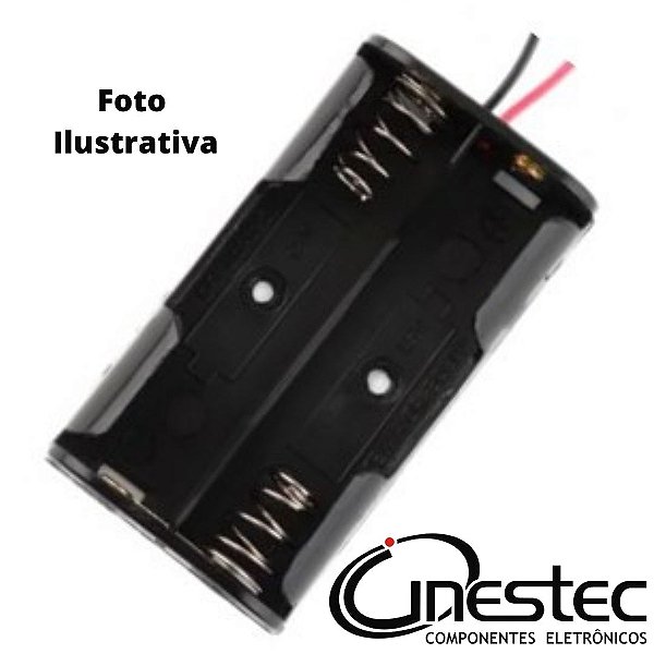 SUPORTE DE PILHAS  2 PEQUENO AA CANOINHA PRETO