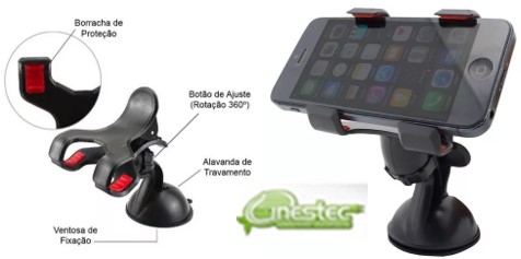SUPORTE PARA CELULAR  VEICULAR EXBOM - SP20 COM VENTOSA