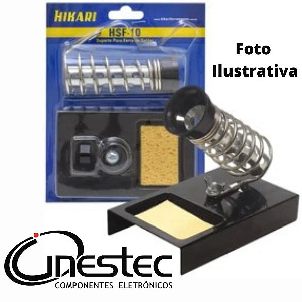 SUPORTE PARA FERRO DE SOLDAR COM ESPONJA - HSF-10